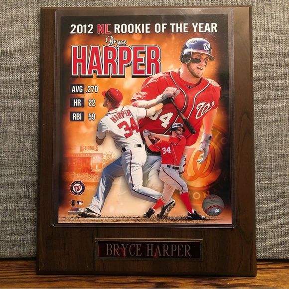 BRYCE HARPER 2012 Rookie of The Year WASHINGTON NATIONALS OFFICIAL MLB - Picture 12 of 12